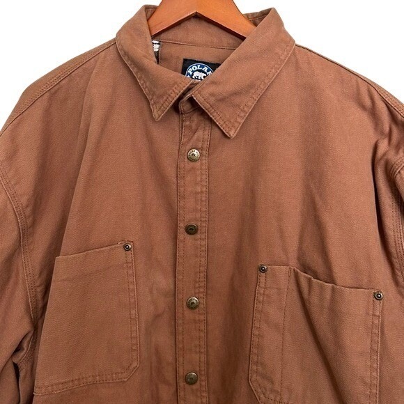 Polar King Other - Polar King by Key Brown Men's 2XL Canvas Workwear Shirt Jacket Flannel Lined